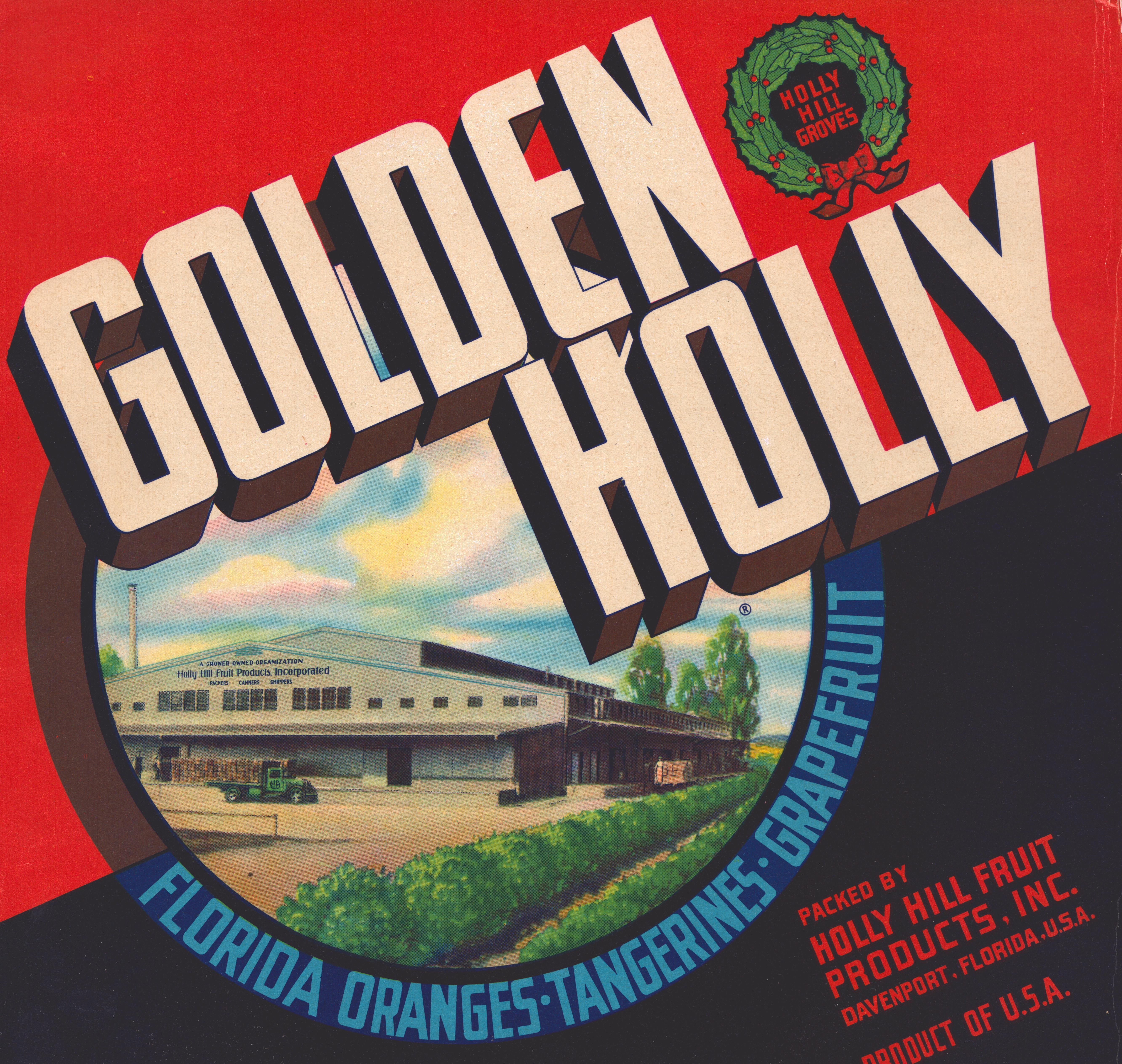 Golden Holly Fruit Label