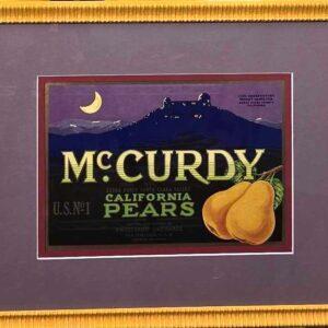 McCurdy Pears - Framed Fruit Label