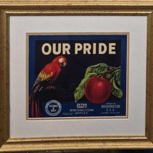 OUR PRIDE Brand NorthWestern Apples - Framed Fruit Label