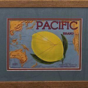 Pacific Brand Lemons Oranges - Framed Fruit Label
