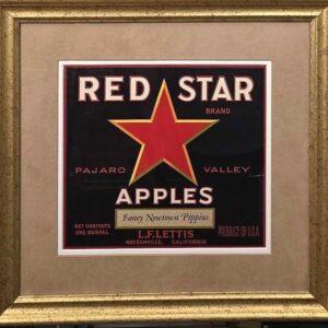 Red Star Brand - Framed Fruit Label